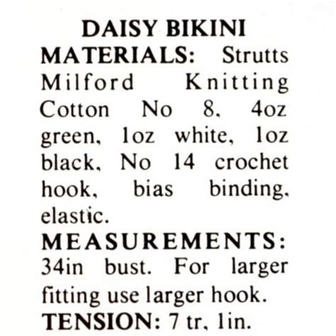 Vintage Crochet Daisy Bikini Pattern PDF 417 From Wonkyzebra Etsy
