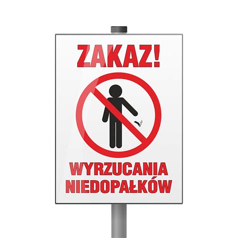 Tabliczka Zakaz wyrzucania niedopałków Sklep