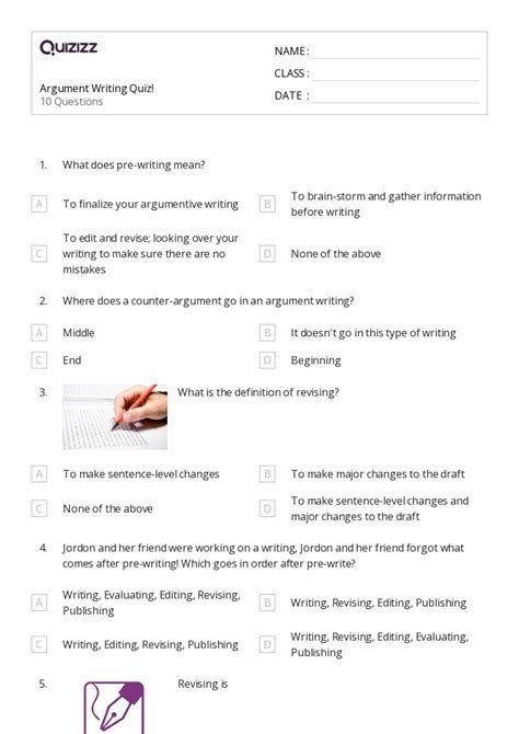 Revising Writing Worksheets For Th Grade On Quizizz Free Printable