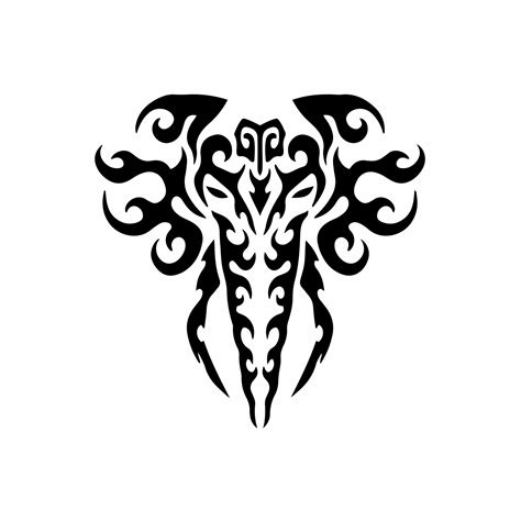 Tribal Elephant Logo Tattoo Design Stencil Vector Illustration