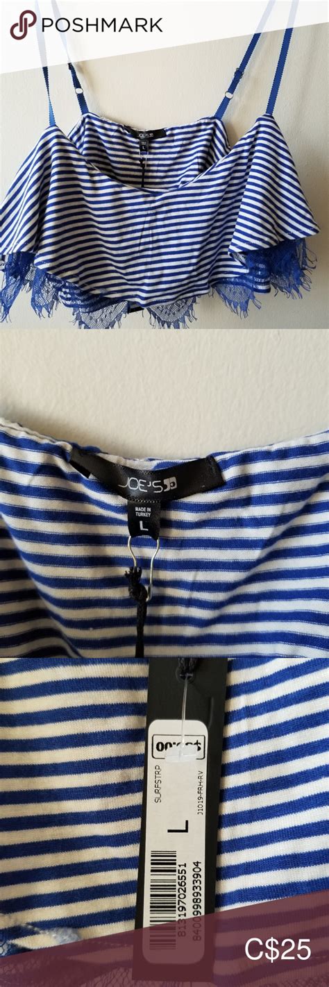 Nwt Joe S Jeans Blue And White Stripped Bandeau Bandeaus Plus Fashion