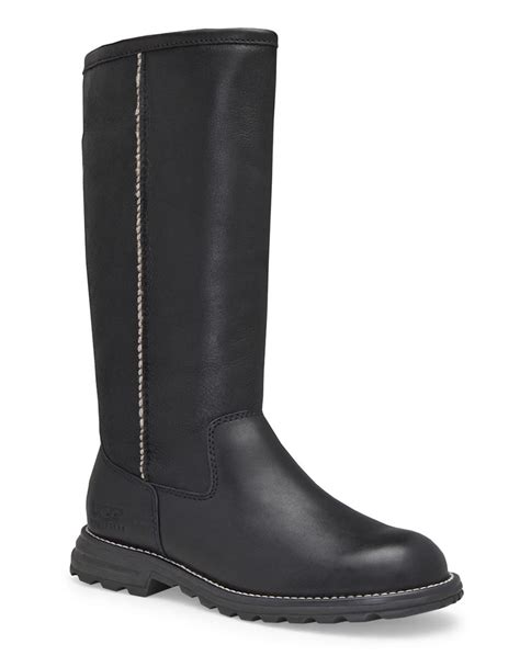 Ugg Brook Stall Tall Leather Boot In Black Lyst