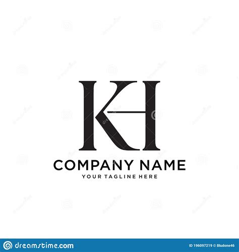 Modelo De Vetor De Design De Logotipo De Letra Inicial Kh Ou Hk