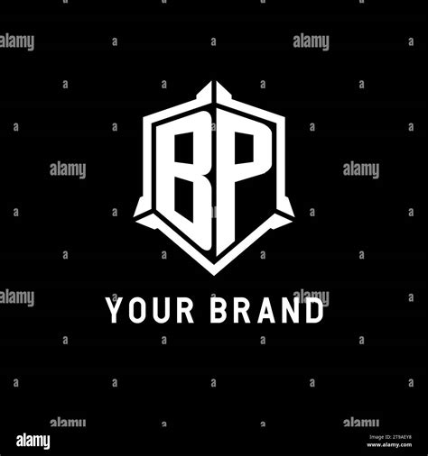 BP logo initial with shield shape design style vector graphic Stock ...