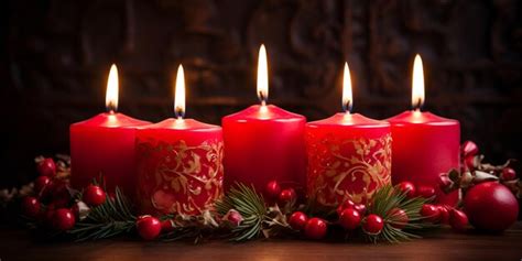 Premium AI Image | Advent wreath with all four candles lit up with ...