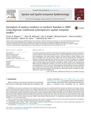 Fillable Online Spatio Temporal Analysis Of Malaria Incidence And Its