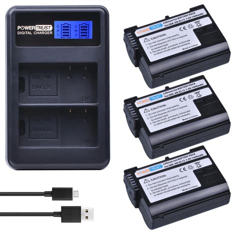 3Pcs 1900mAh EN EL15 ENEL15 EL15 Battery LCD USB Dual Charger For