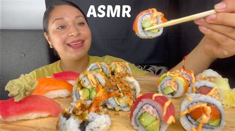 Asmr Sushi Platter Eating Sounds Mukbang Lets Eat Together Friends