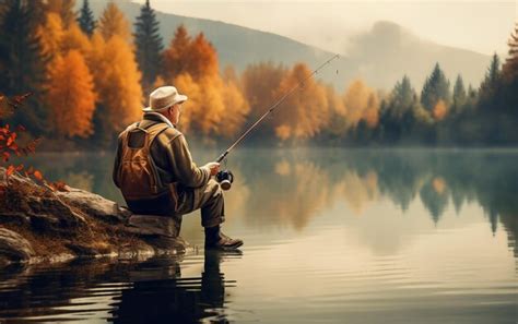 Premium AI Image | Tranquil River Fishing Scene