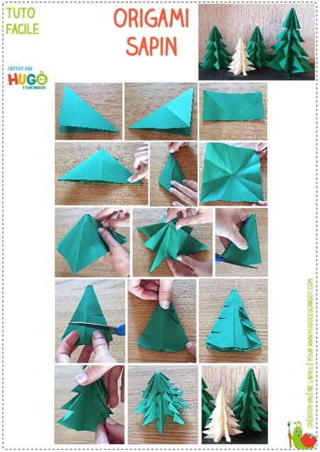 Origami sapin de Noël facile à faire