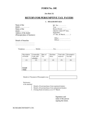 Fillable Online FORM No 10E - rushabhinfosoftcom Fax Email Print ...