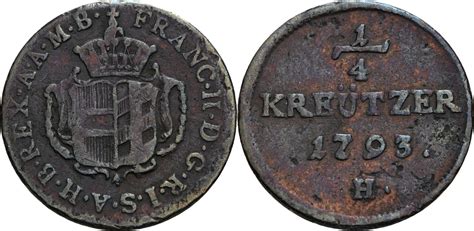 Habsburg Markgrafschaft Burgau 1 4 Kreuzer H Günzburg 1793 Franz II