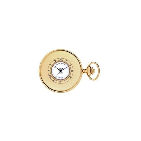 Mount Royal Gold Plated Masonic Half Hunter Quartz Pocket Watch