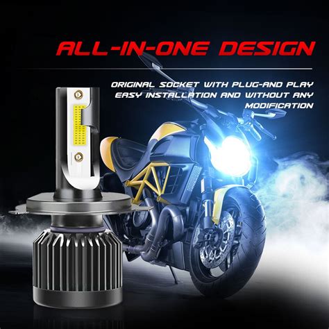 H4 Motorcycle Led Headlight Bulb Led Lights Motorcycle H4