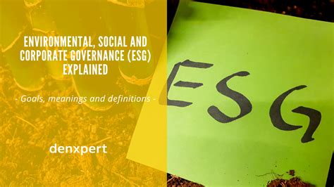 Environmental Social And Corporate Governance Esg Explained Goals Meanings And Definitions