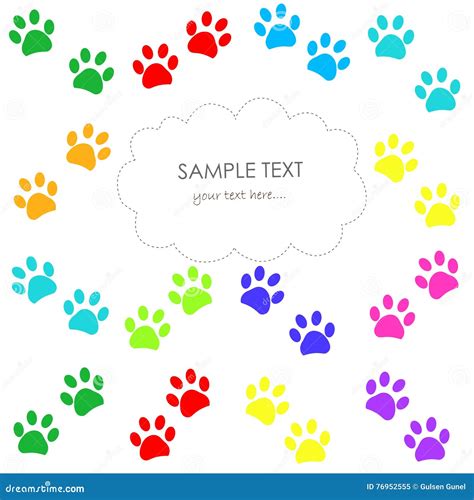 Colorful Paw Print Pattern Vector Illustration Wallpaper Stock Vector ...