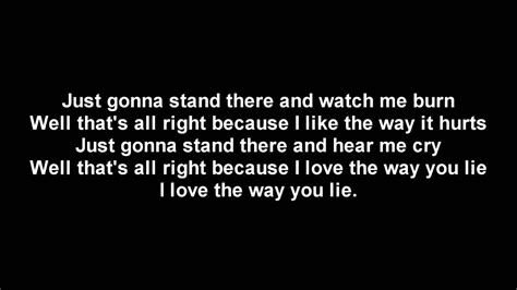 I Love The Way You Lie Lyrics By Eminem Ft Rihanna Youtube