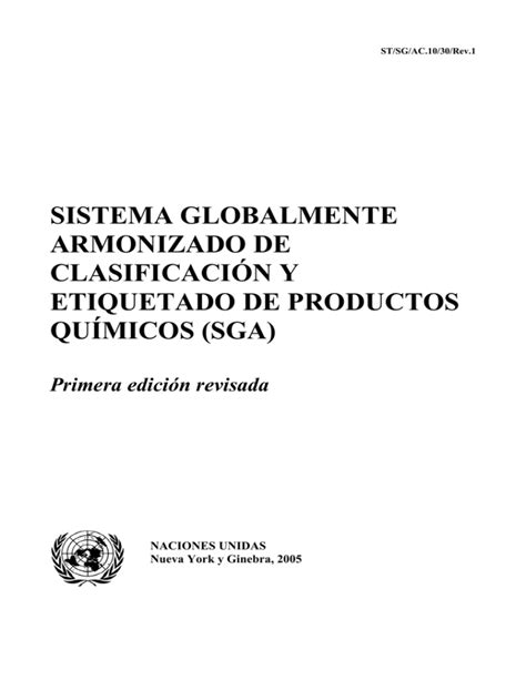 SISTEMA GLOBALMENTE ARMONIZADO DE CLASIFICACIÓN Y