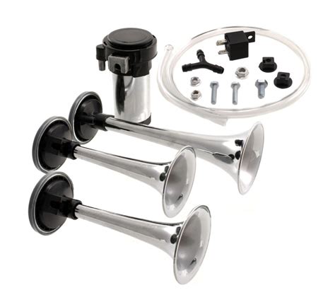 Triple Air Horn Kit Chrome Bc Direct