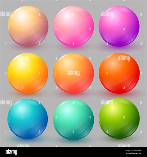 Vector Balls Set Collection Of Colorful Balls With Shadow Glossy