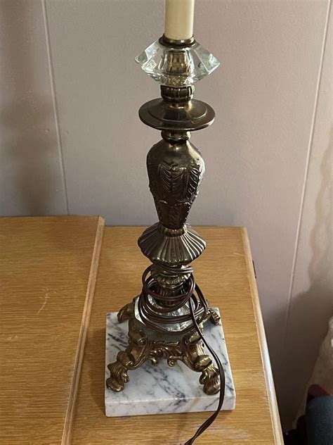 Vintage Brass Lamp Base with Marble Base | EstateSales.org