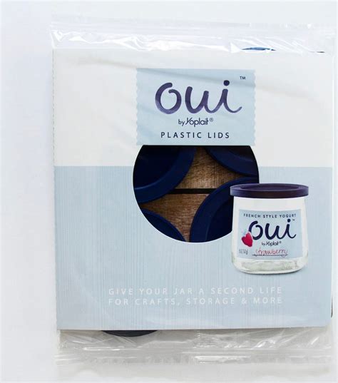 Oui Yoplait Lids For Jars 4 Pack Blue Or Clear Crafting Etsy