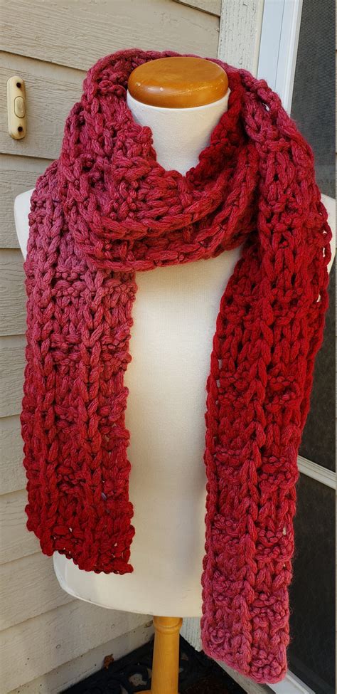 Waffle Stitch Loop Yarn Scarf - Etsy