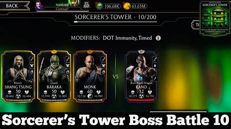 Sorcerer Tower Boss Black Dragon Kano Battle 10 Fight Reward Mk