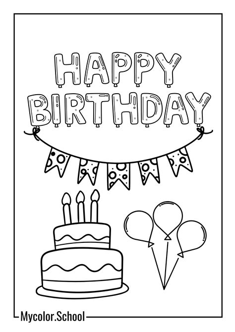 Happy Birthday Coloring Pages 6 Free Printable Coloring Pages For