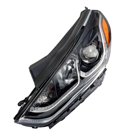 For Hyundai Sonata Driver Halogen 2018 2019 Headlight Assembly Black