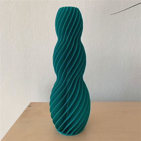 3D Printed Spiral Vase // Green - Bohemian Made Design - Touch of Modern