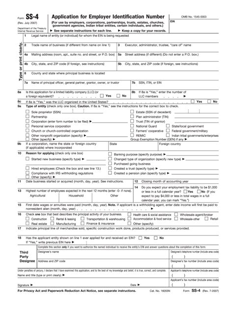 Fillable Irs Form Ss 4 Printable Forms Free Online