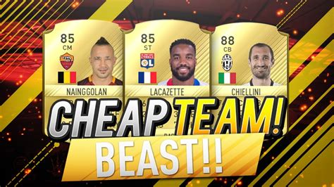 FIFA 17 CHEAP TEAM I 100K SQUAD BUILDER I W Lacazette Chiellini And