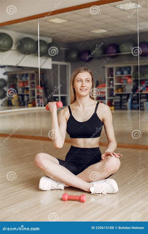 Girl Train in Gym in Sports Uniform Stock Photo - Image of muscle ...