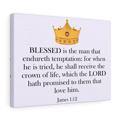 Scripture Canva Crown Of Life James 112 Scripture Christian Wall Art