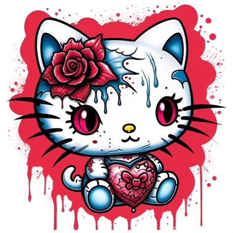 Creepy 'Hello Kitty' Tattoo Design Idea | Stable Diffusion Online