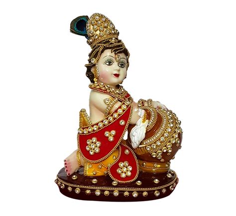 Buy Sulfax Makhan Chor Laddu Gopal Lord Krishna Hindu God Resin Idol H