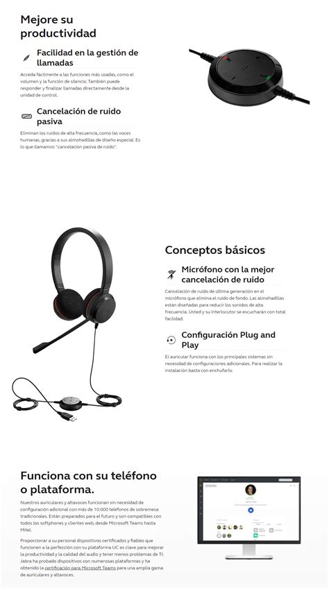 Audífono Jabra Evolve 20Se Estéreo Usb Control De Volumen