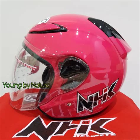 Helm Half Face Nhk R Solid Pink Magenta Lazada Indonesia