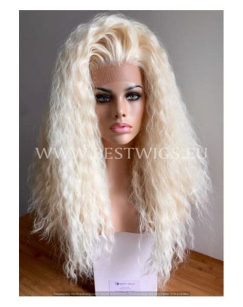 Synthetic Lace Front Wig Curly Blond Long Hair Extra Volume