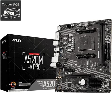 سعر ومواصفات MSI A520M PRO AM4 AMD A520 SATA 6Gb s Micro ATX AMD