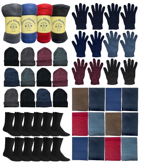 60 Bulk Yacht & Smith Unisex Winter Bundle Set, Blankets, Hats, Scarves ...