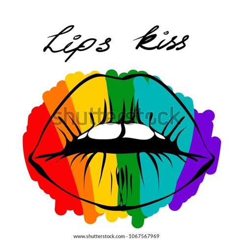 Los Labios De Color Arcoiris Bandera De La Comunidad LGBT En Los