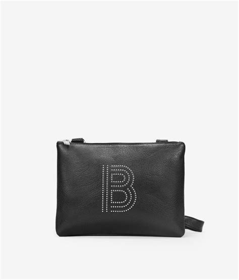 Bolso Bandolera Negro Con Tachas Y Doble Cremallera Bosanova Rebajas