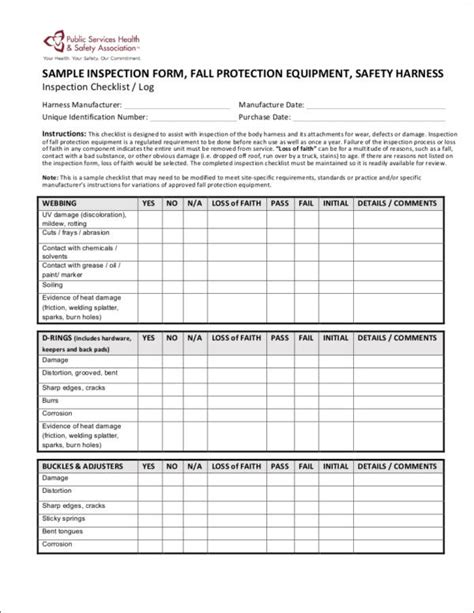 Free Inspection Checklist Samples In Pdf Ms Word Google Docs