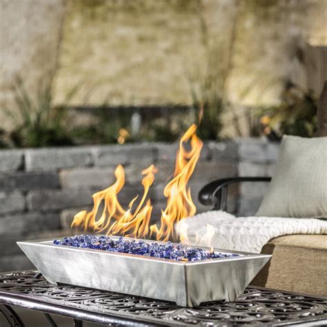 Lakeview Outdoor Designs Westfalen 24 Inch Table Top Propane Fire Pit Stainless Steel Ships