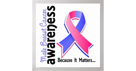 Male Breast Cancer Awareness 5 Poster Zazzle