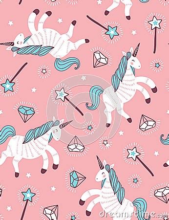 Unicorn And Magic Wand Vector Sticker Set Stock Vector Illustration