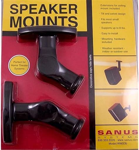 Sanus Satellite Speaker Wall Mounts With Tilt And Swivel Twin Pack Wms3