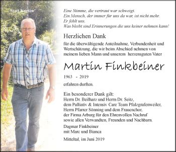 Traueranzeigen von Martin Finkbeiner Schwarzwälder Bote Trauer